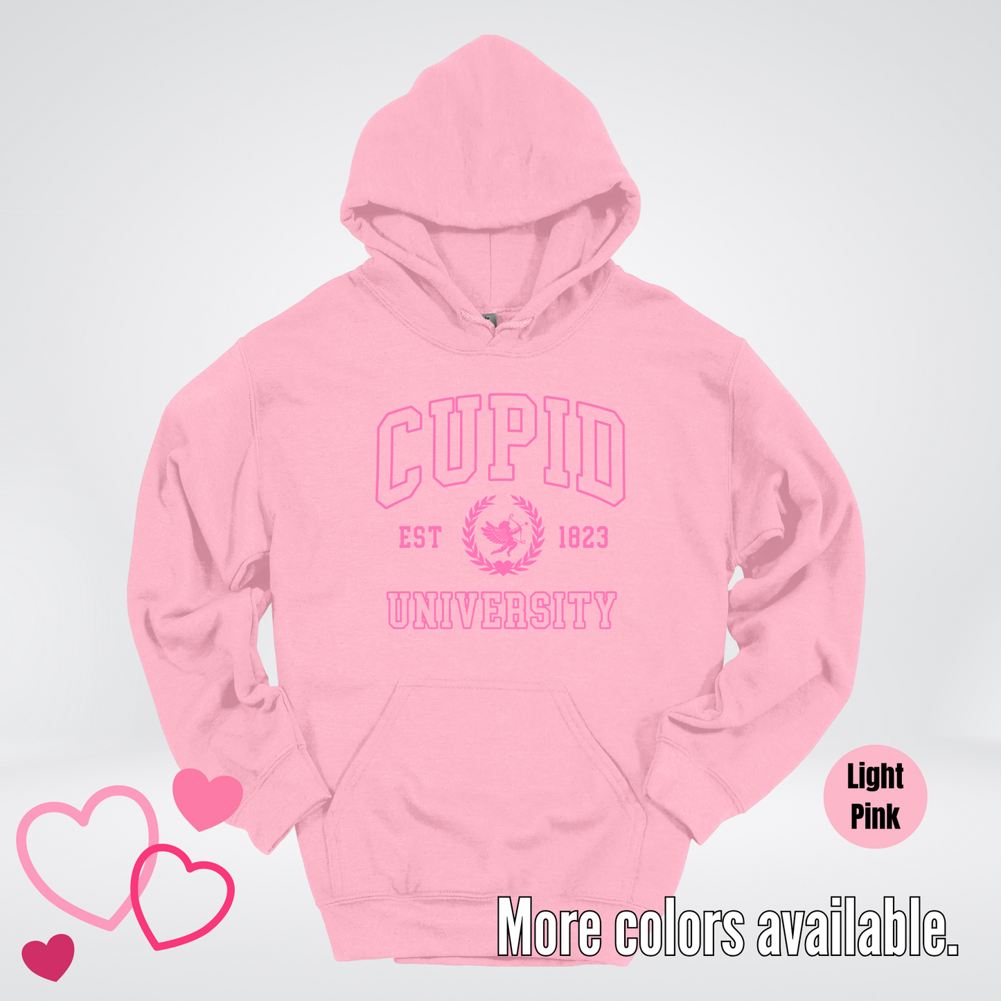 Cupid University Est 1823 Bright Pink Design Hoodie