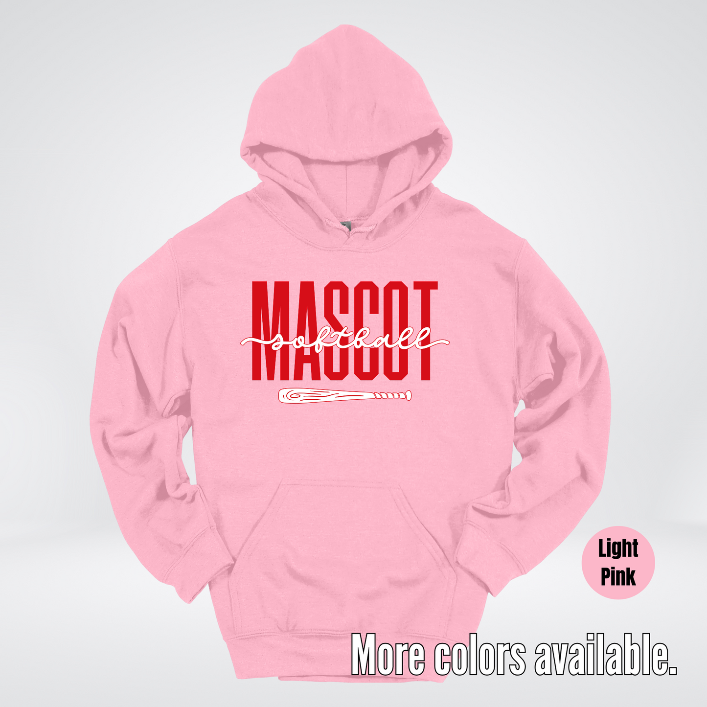 Custom Mascot – Red - Softball Design 28 Hoodie