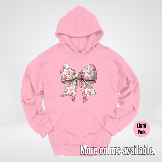 Easter Eggs Coquette Bow Hoodie