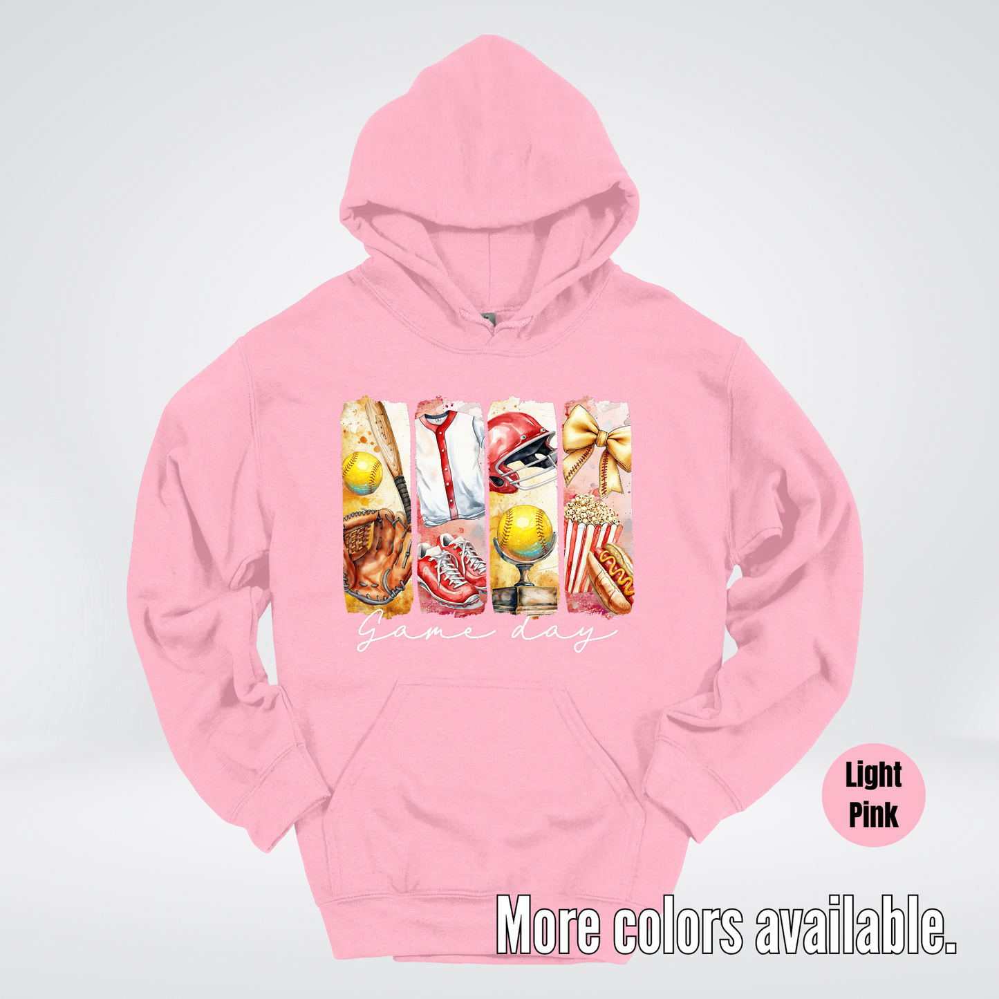 Game Day Coquette Brushstroke Softball Hoodie