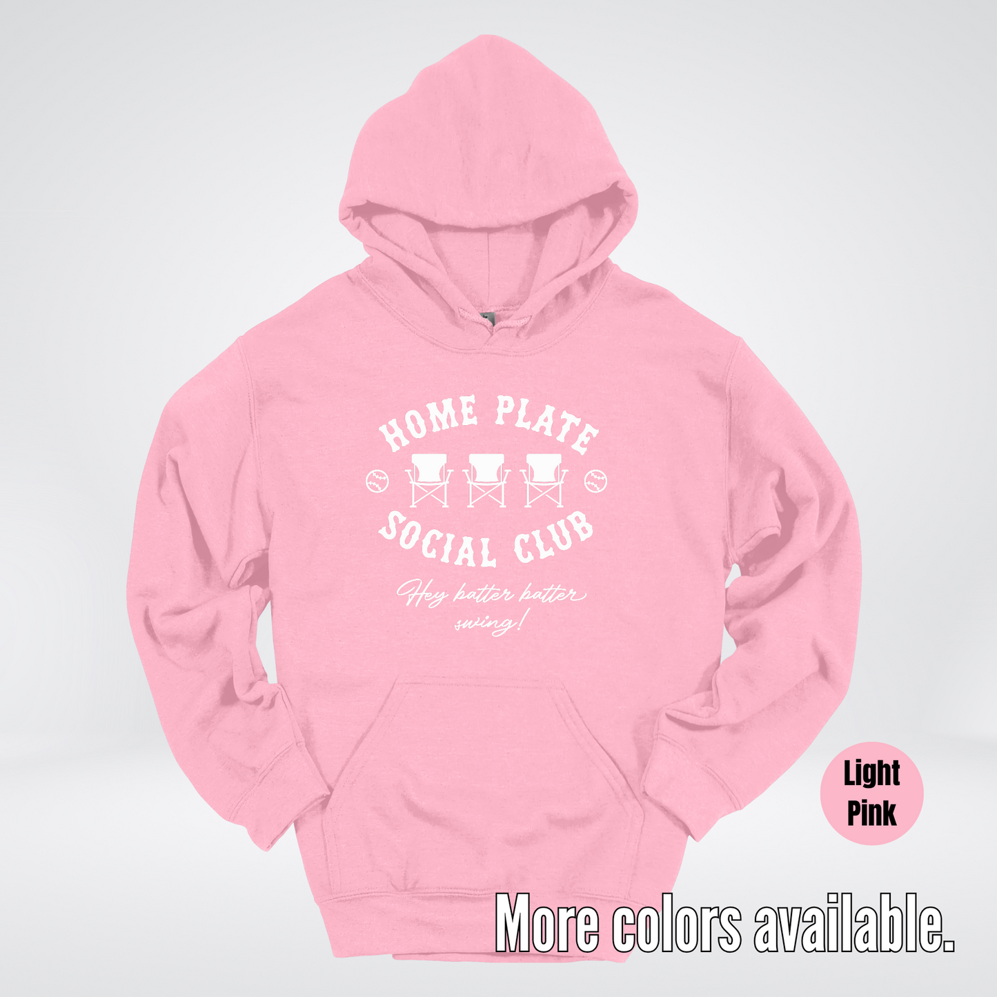 Home Plate Social Club – White Design - Baseball Softball Hoodie