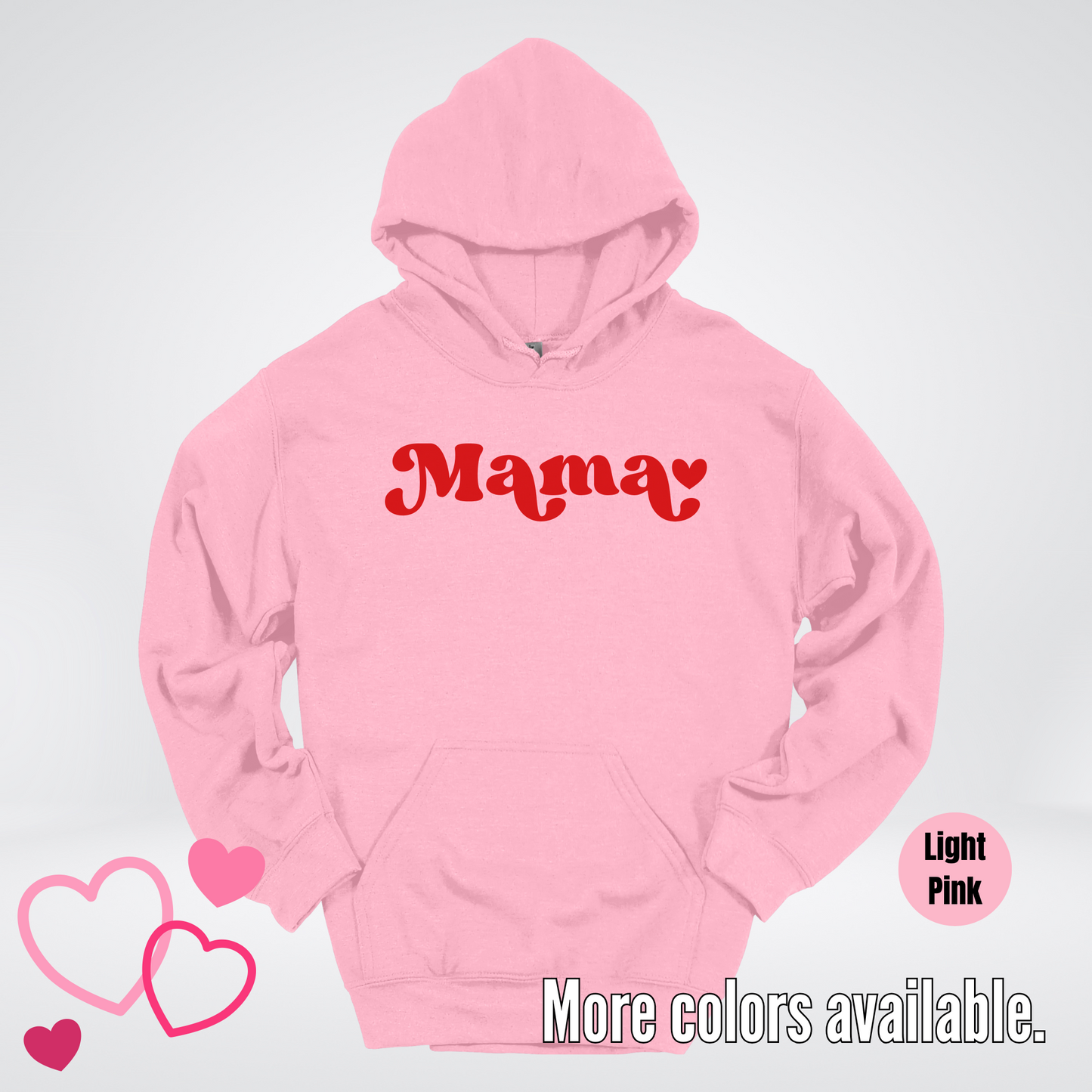 Mama Retro Valentine's Day Red Design Hoodie
