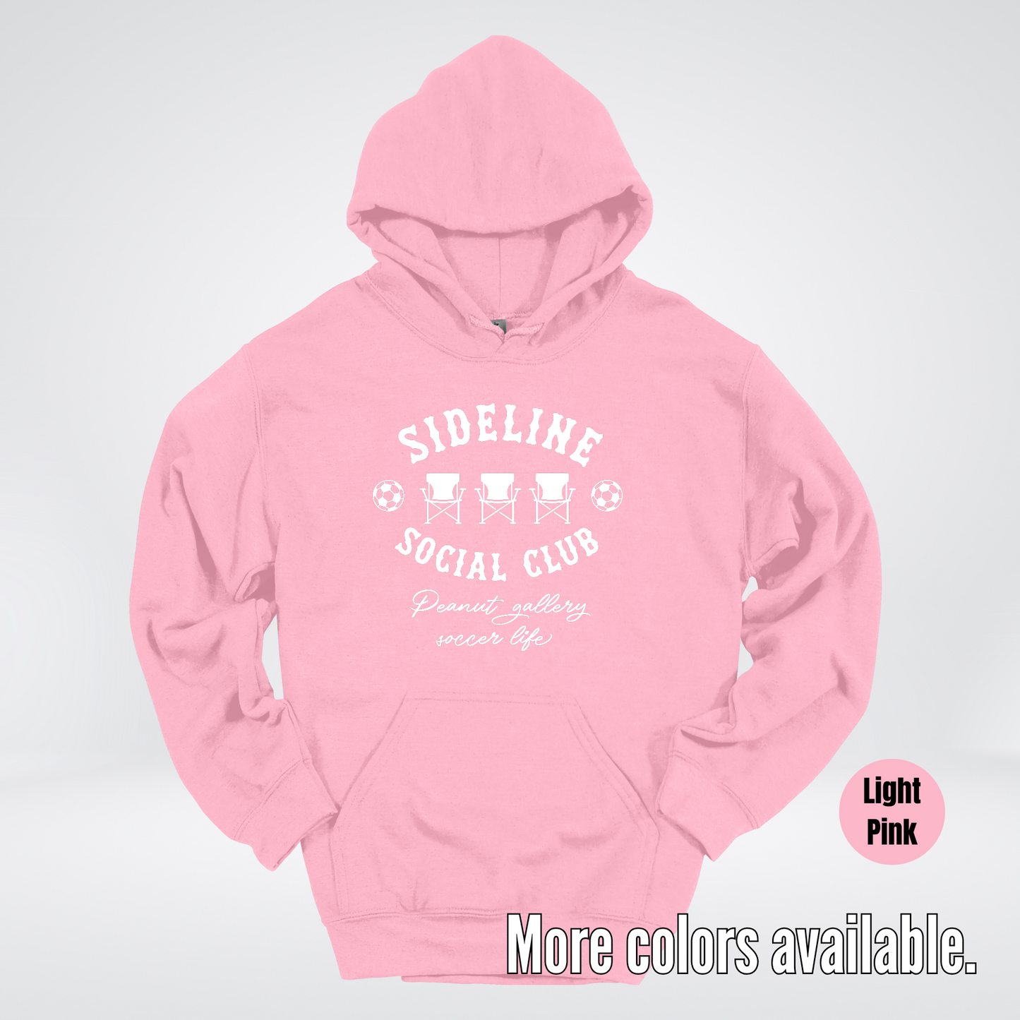 Sideline Social Club Peanut Gallery Soccer Life – White Design – Hoodie