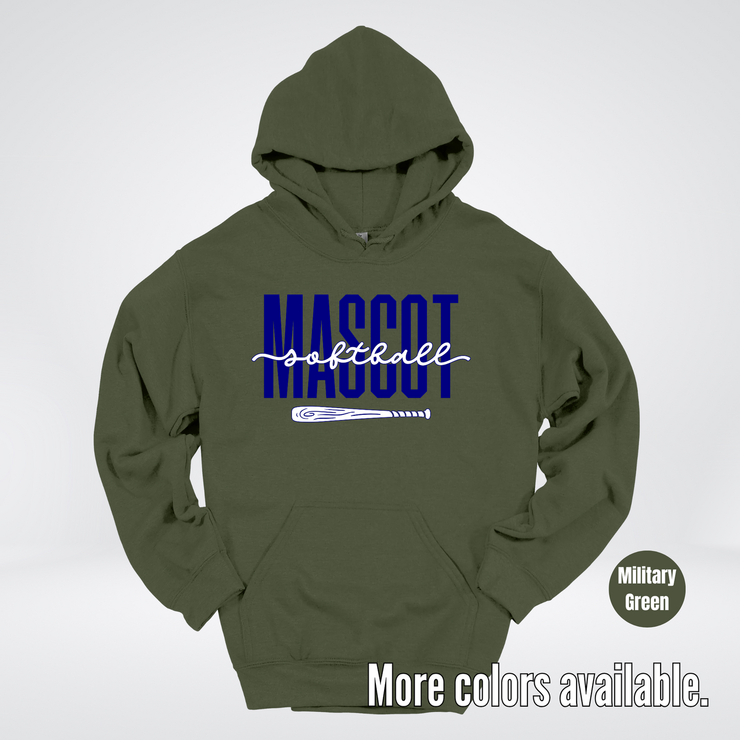 Custom Mascot – Navy - Softball Design 27 Hoodie