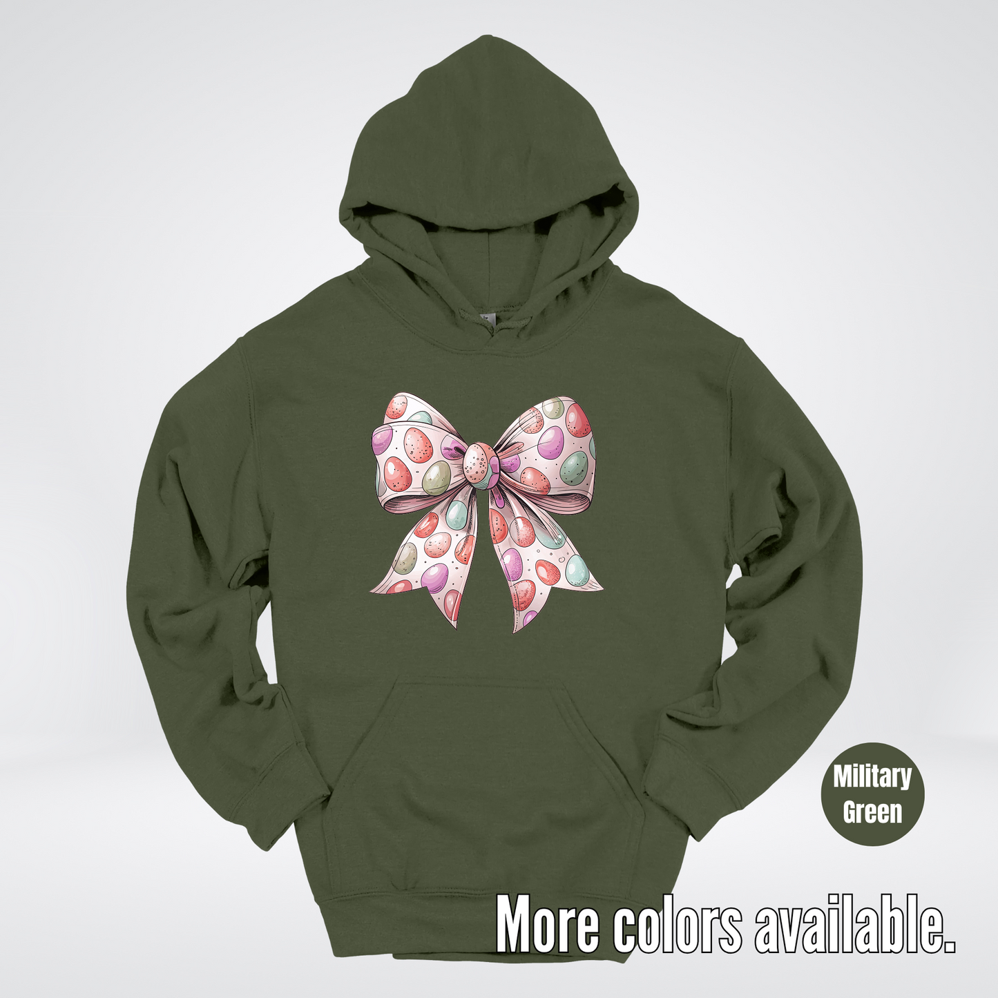 Easter Eggs Coquette Bow Hoodie