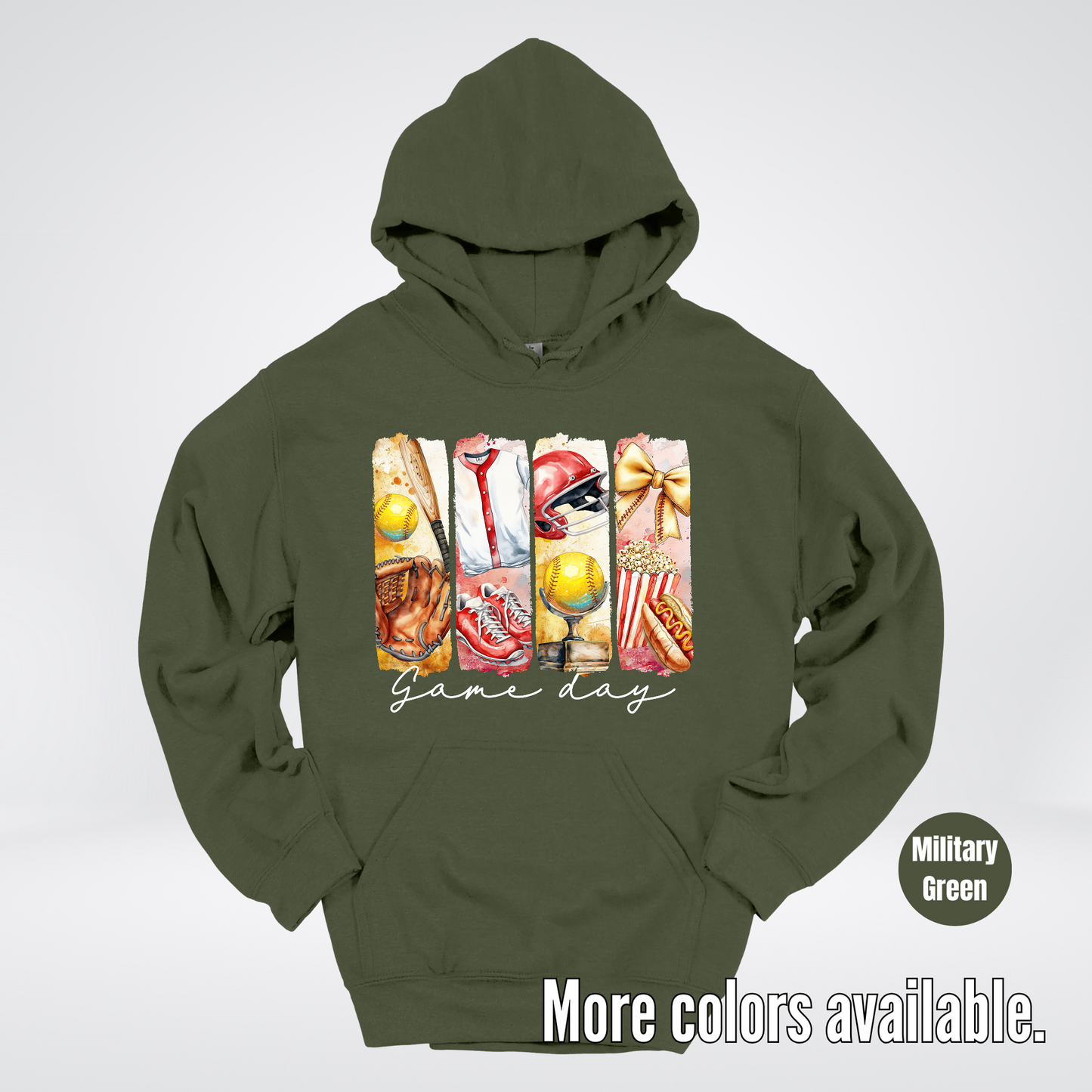 Game Day Coquette Brushstroke Softball Hoodie