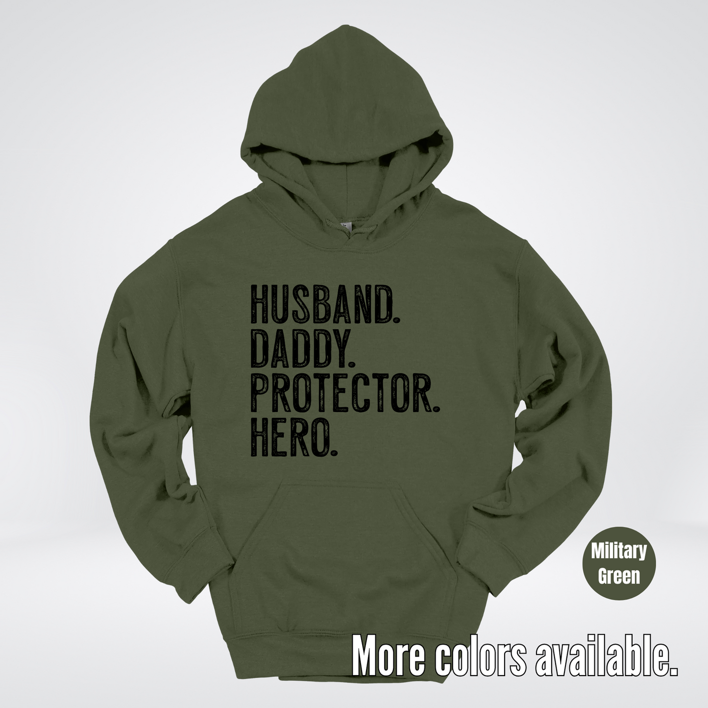 Husband Daddy Protector Hero - Black Design – Father’s Day Hoodie