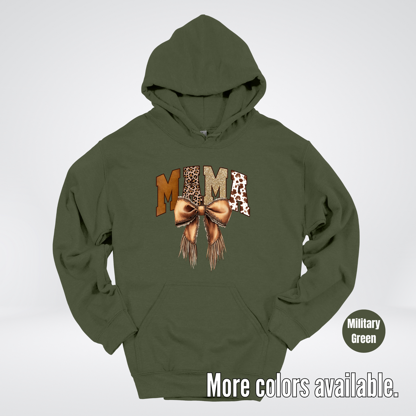 MAMA Western Coquette Leather Bow And Tassels Hoodie