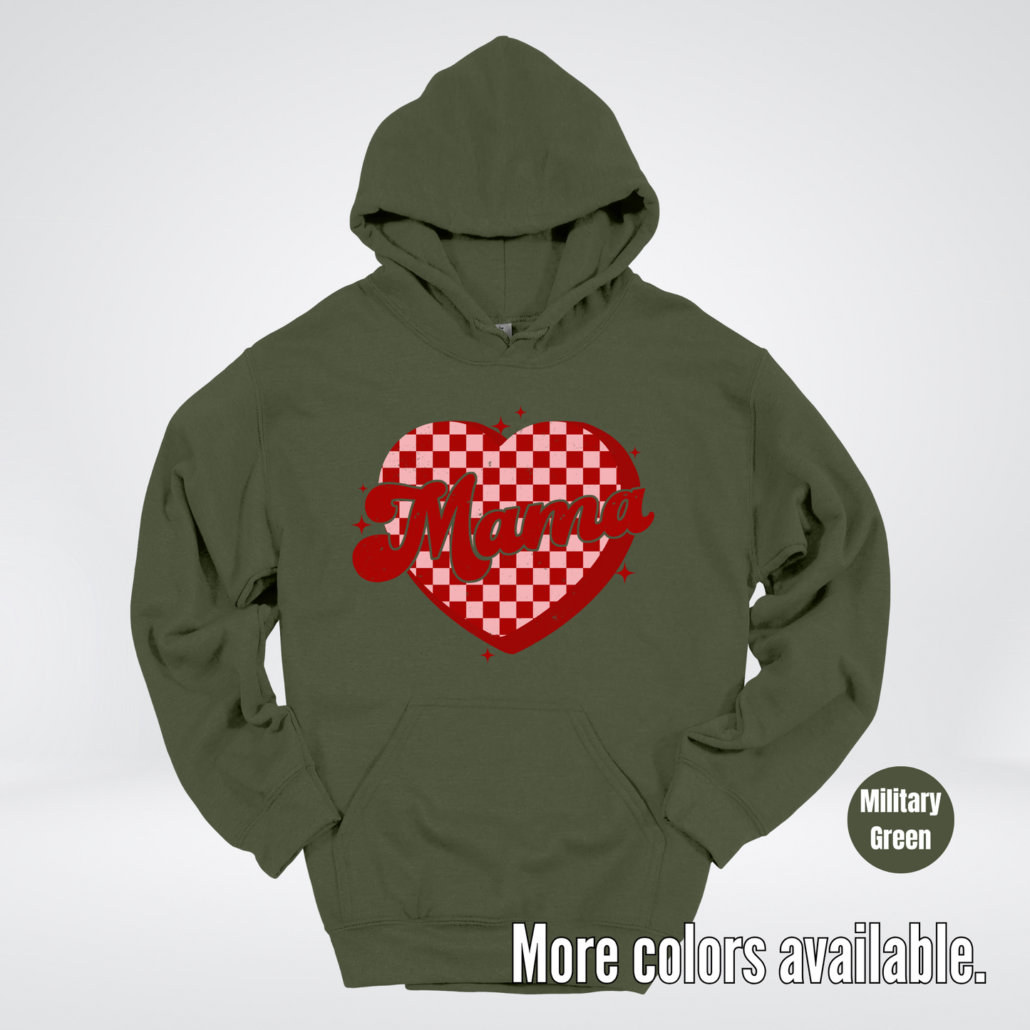 Mama Checkered Heart Hoodie