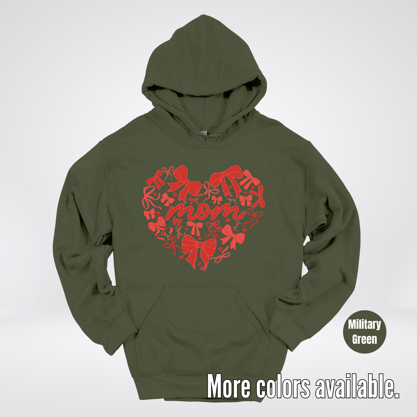 Mom Red Bow Coquette Hoodie
