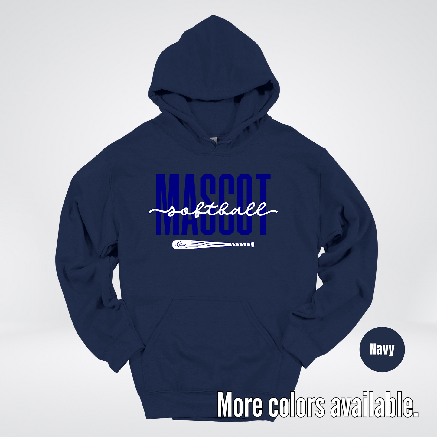 Custom Mascot – Navy - Softball Design 27 Hoodie