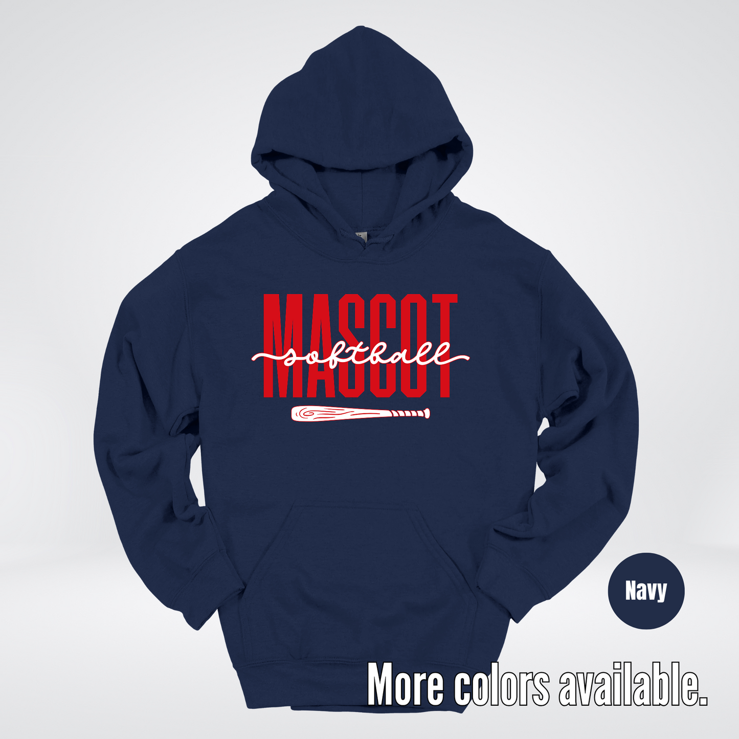 Custom Mascot – Red - Softball Design 28 Hoodie
