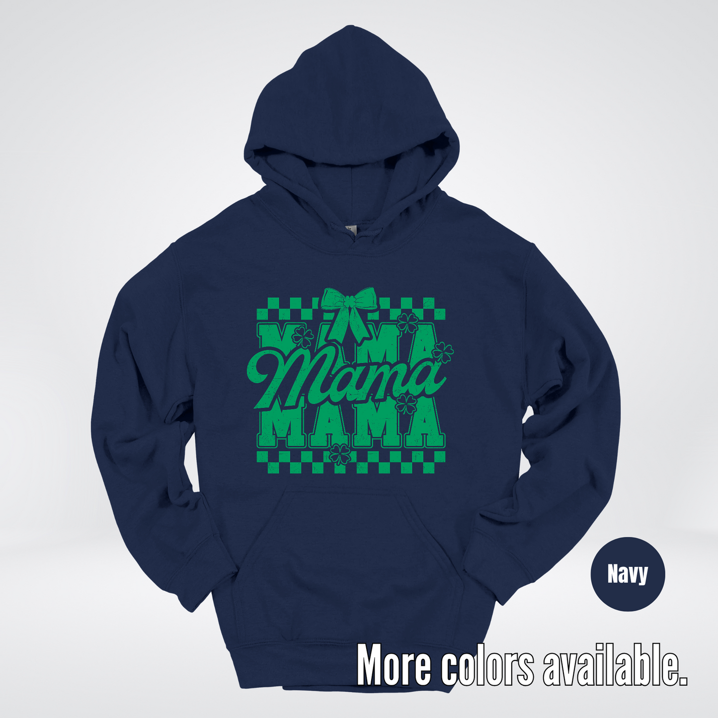 Distressed Saint Patrick’s Day Green Coquette Bow Mama Hoodie