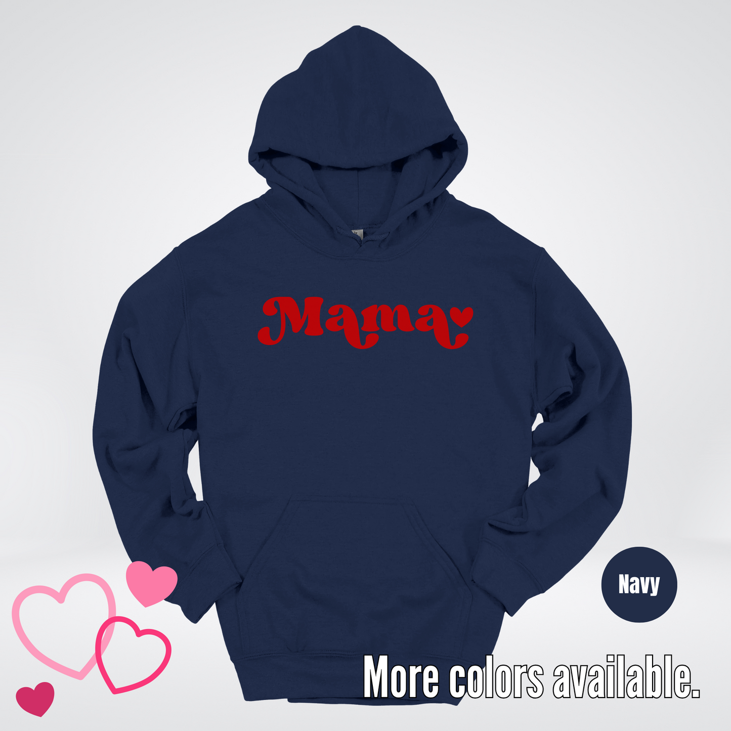 Mama Retro Valentine's Day Red Design Hoodie