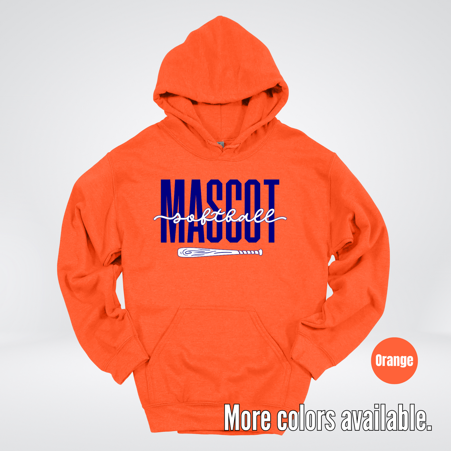 Custom Mascot – Navy - Softball Design 27 Hoodie