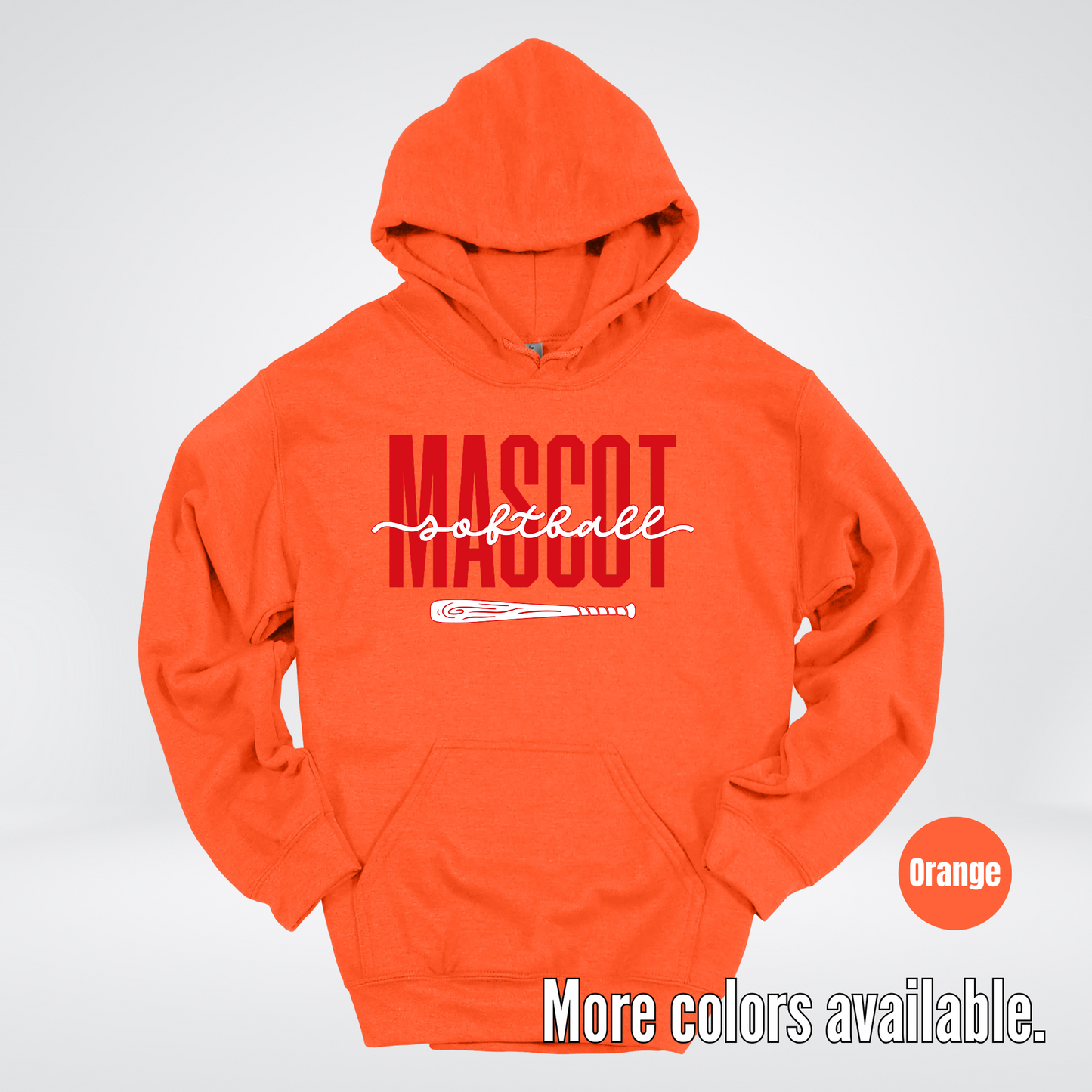 Custom Mascot – Red - Softball Design 28 Hoodie