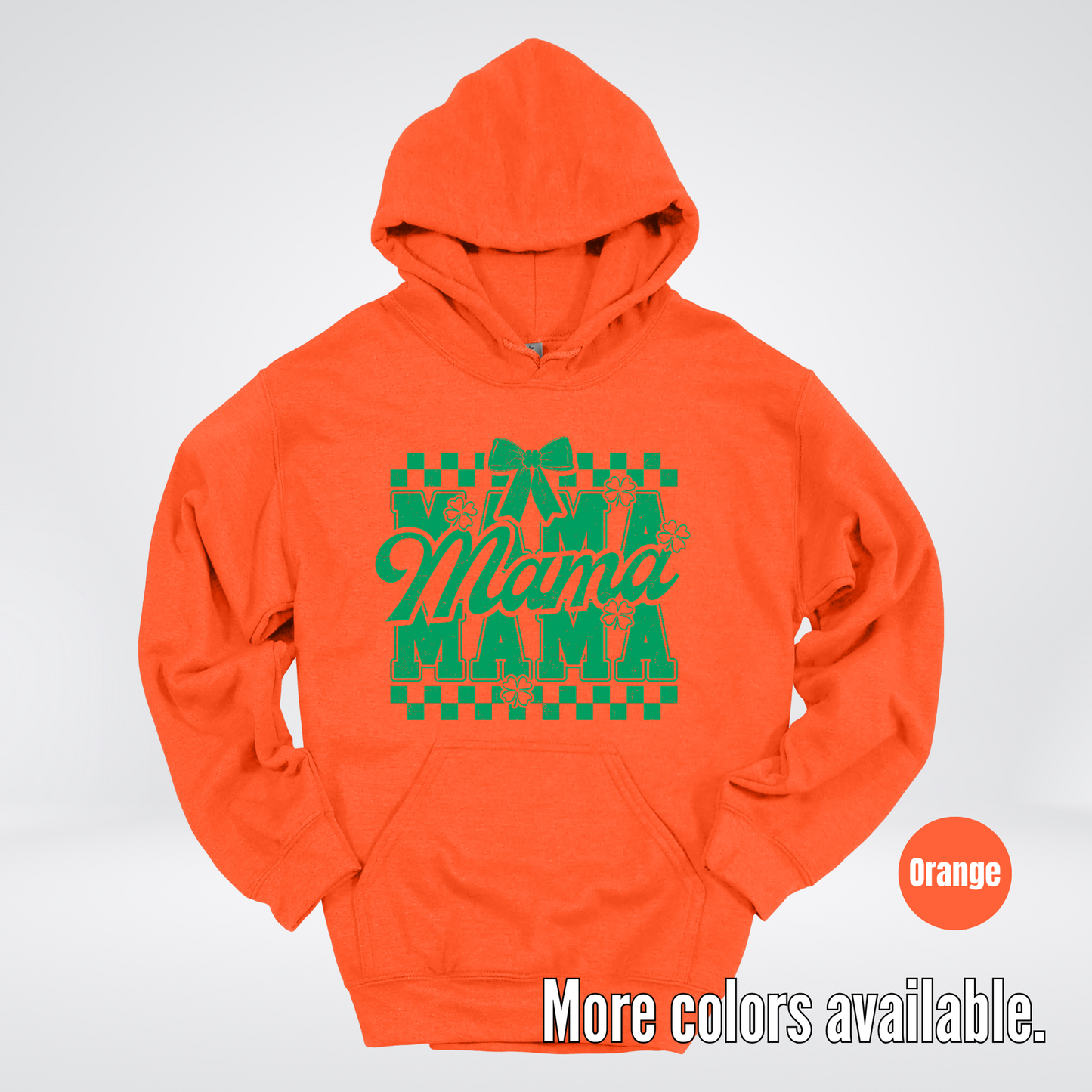 Distressed Saint Patrick’s Day Green Coquette Bow Mama Hoodie