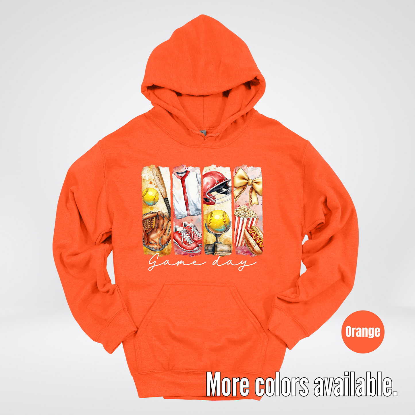 Game Day Coquette Brushstroke Softball Hoodie