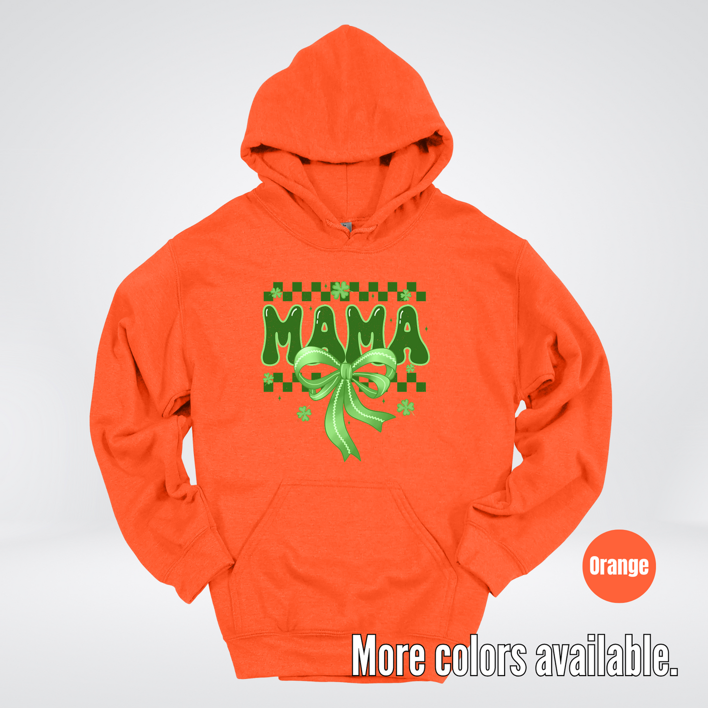 Mama Coquette Green Bow Checkered Retro Four Leaf Clovers Hoodie