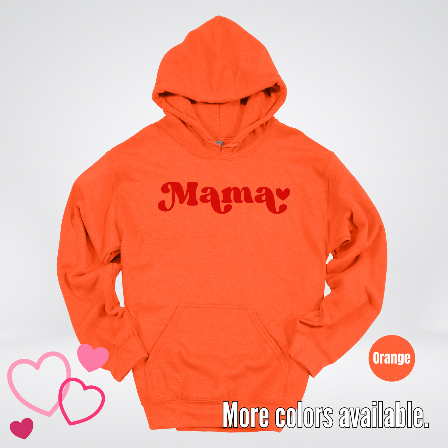Mama Retro Valentine's Day Red Design Hoodie