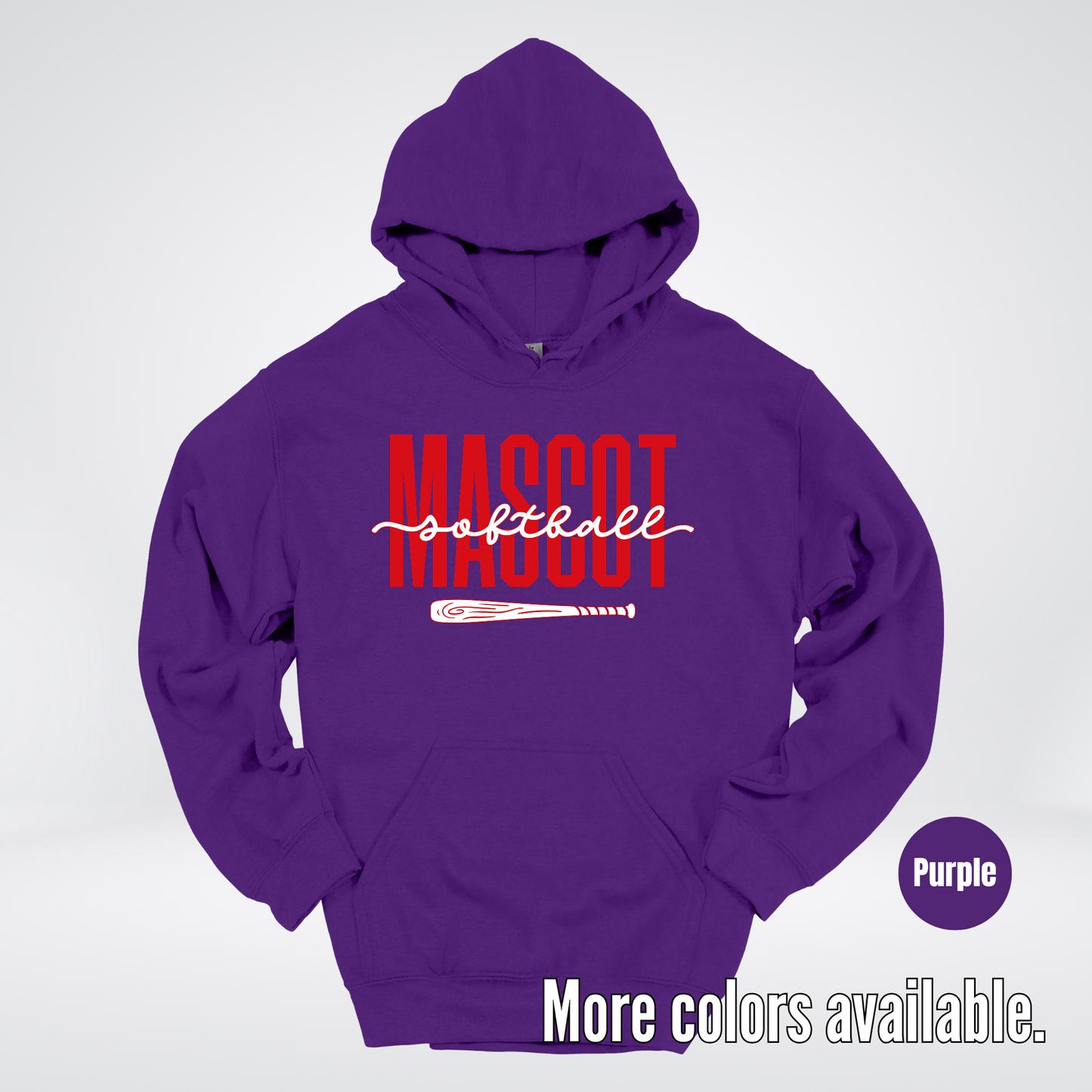 Custom Mascot – Red - Softball Design 28 Hoodie