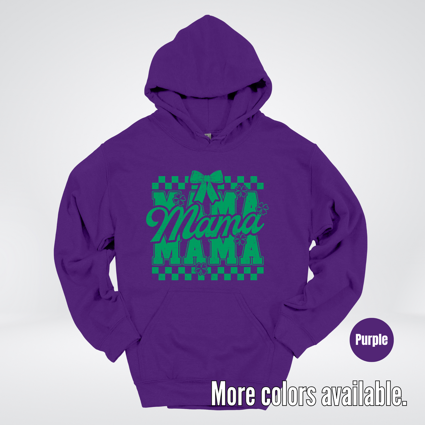 Distressed Saint Patrick’s Day Green Coquette Bow Mama Hoodie