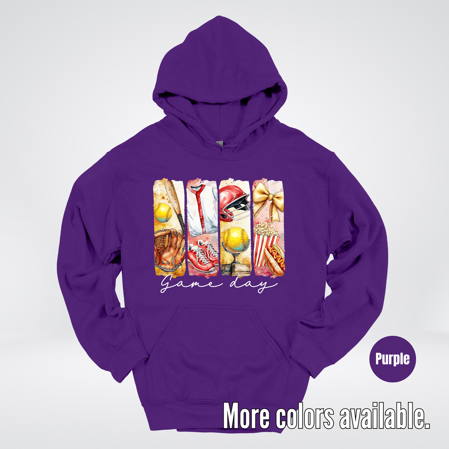 Game Day Coquette Brushstroke Softball Hoodie