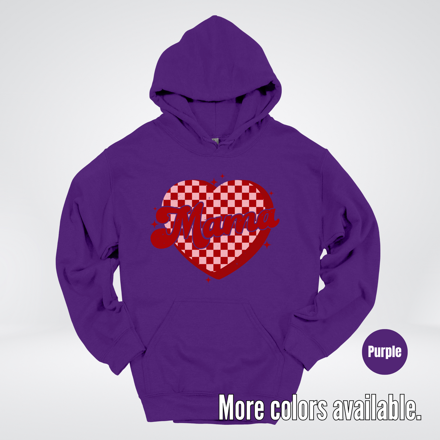 Mama Checkered Heart Hoodie