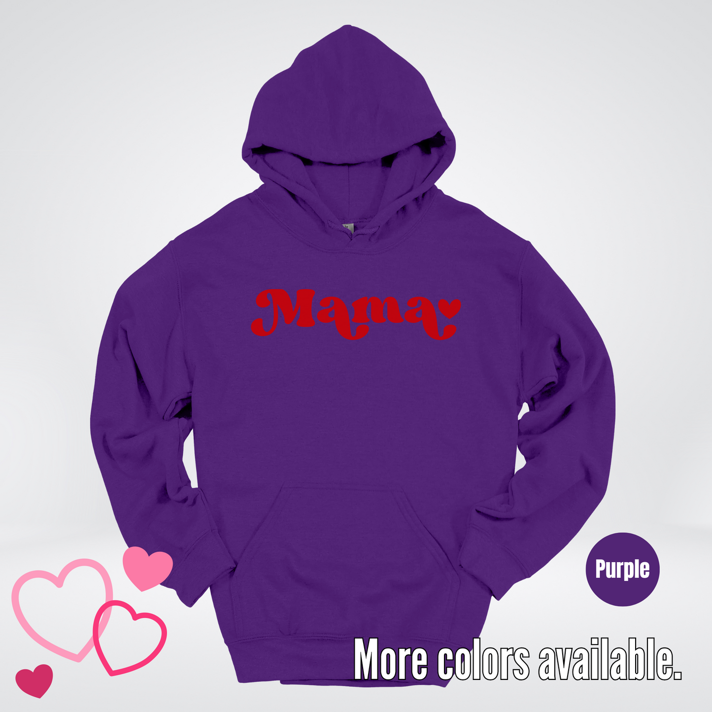 Mama Retro Valentine's Day Red Design Hoodie