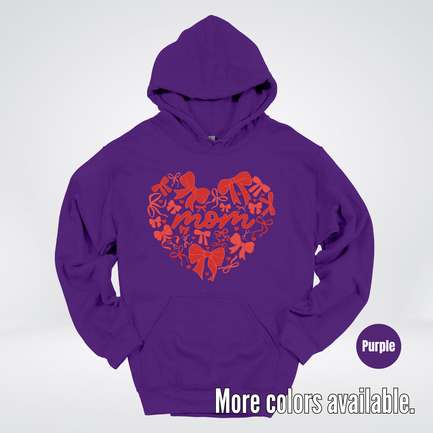 Mom Red Bow Coquette Hoodie