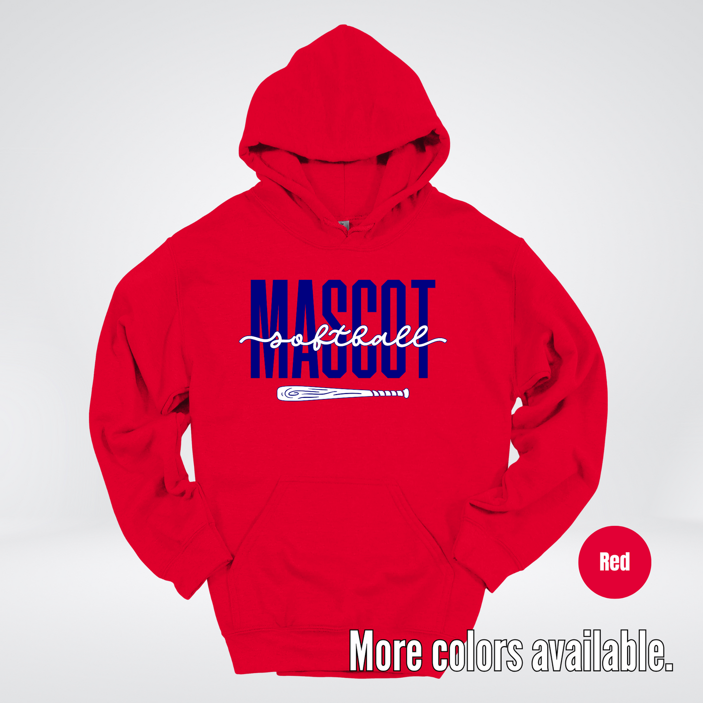 Custom Mascot – Navy - Softball Design 27 Hoodie