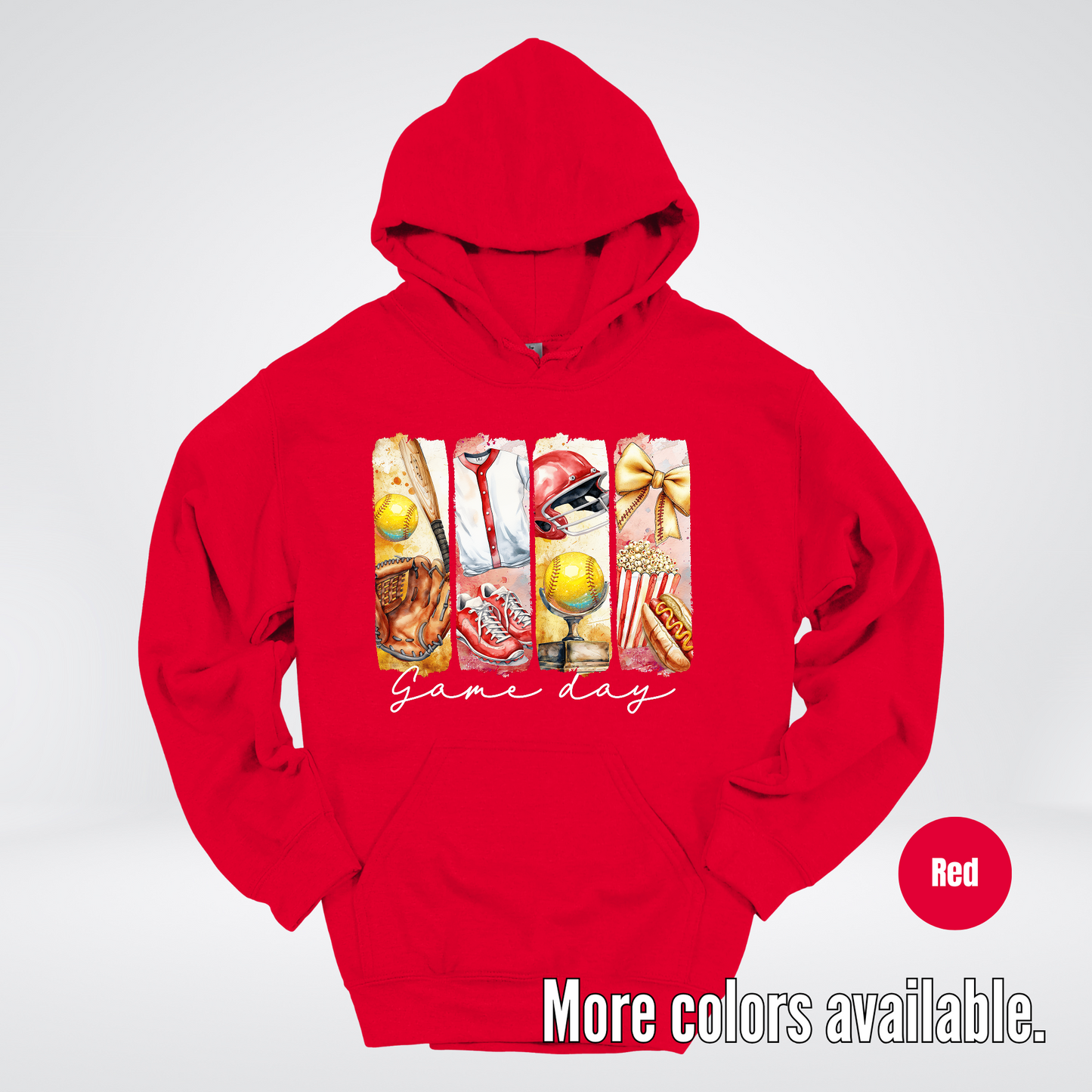 Game Day Coquette Brushstroke Softball Hoodie