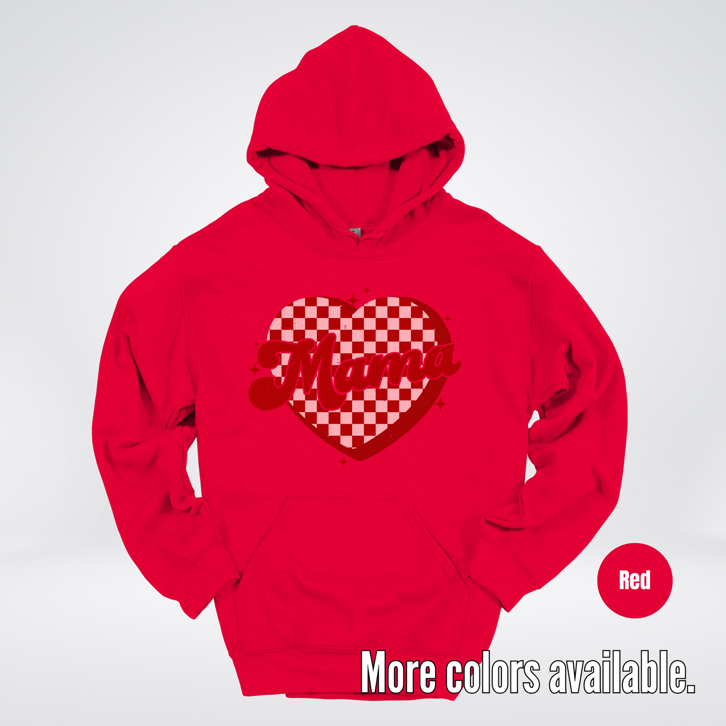 Mama Checkered Heart Hoodie