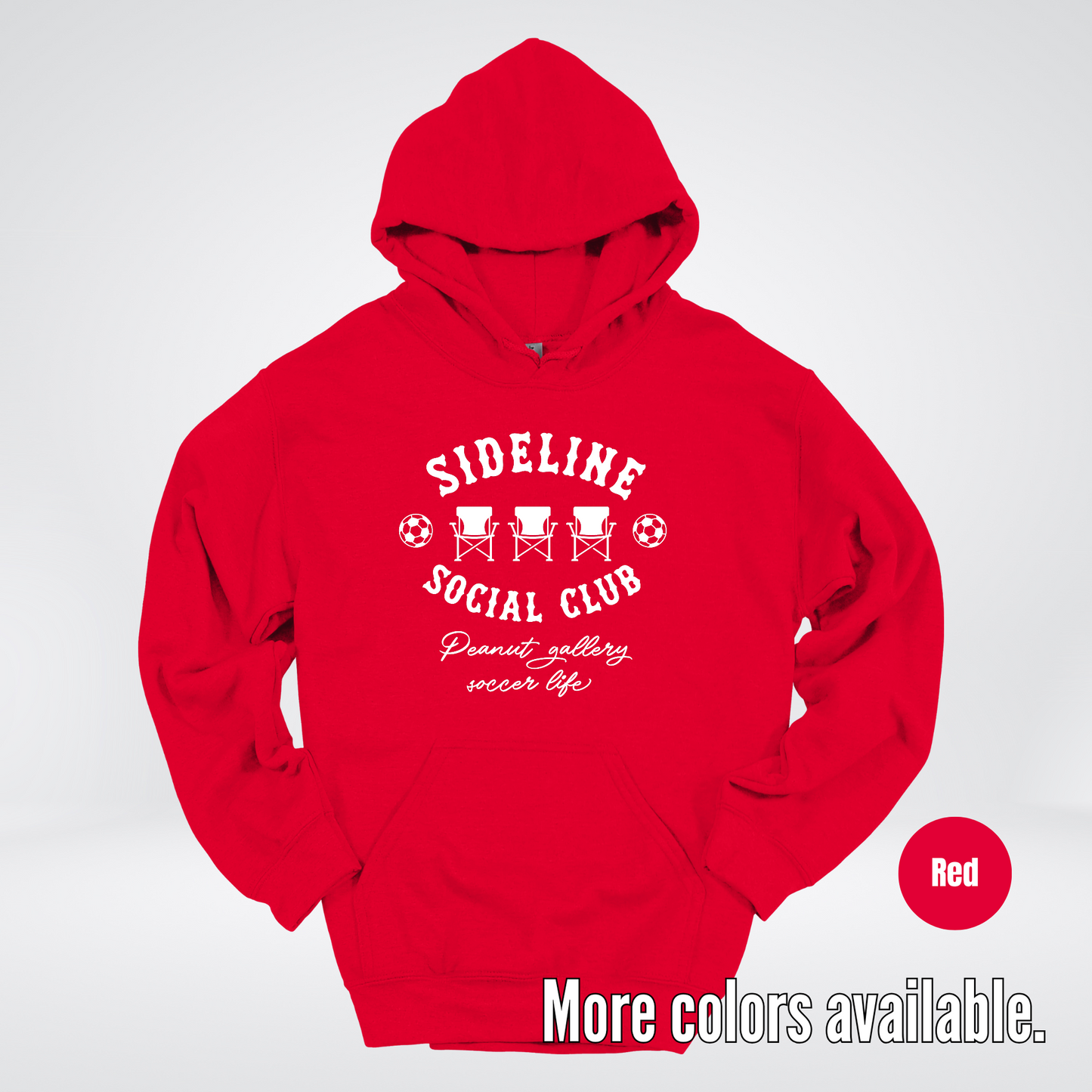 Sideline Social Club Peanut Gallery Soccer Life – White Design – Hoodie