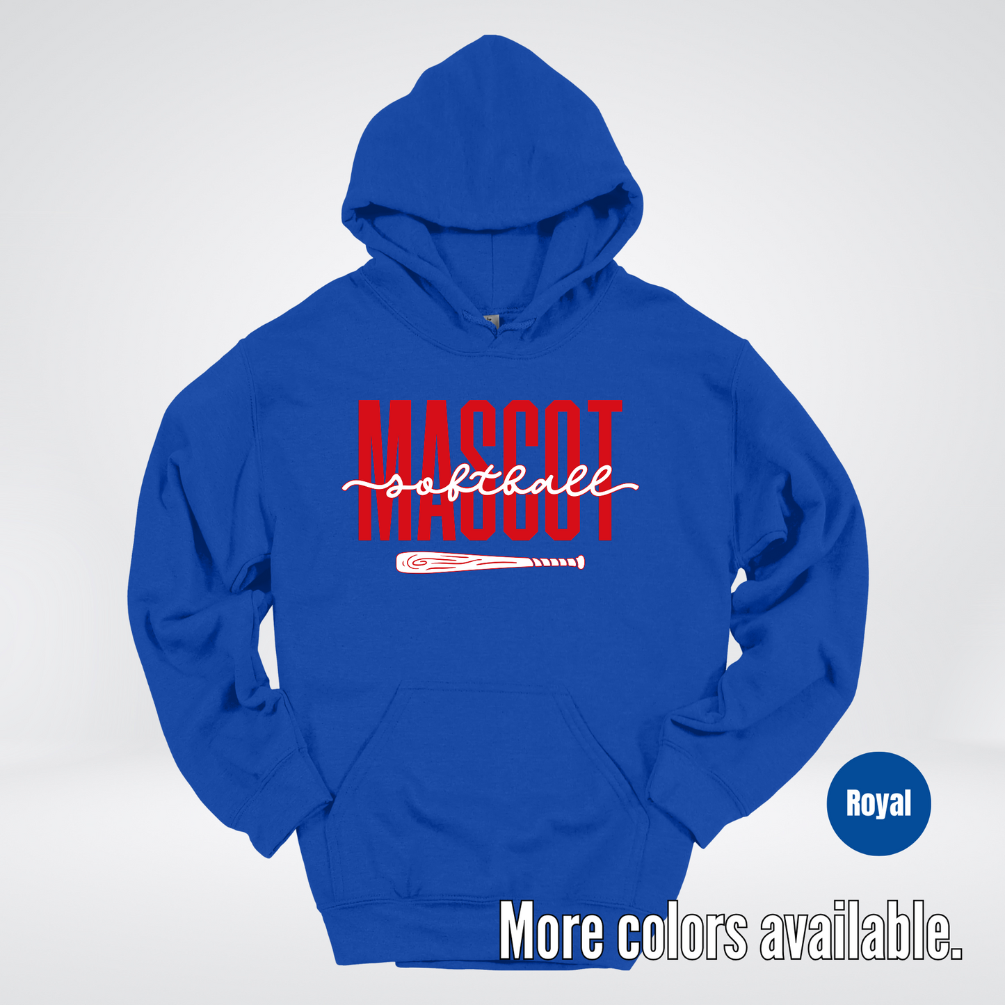 Custom Mascot – Red - Softball Design 28 Hoodie