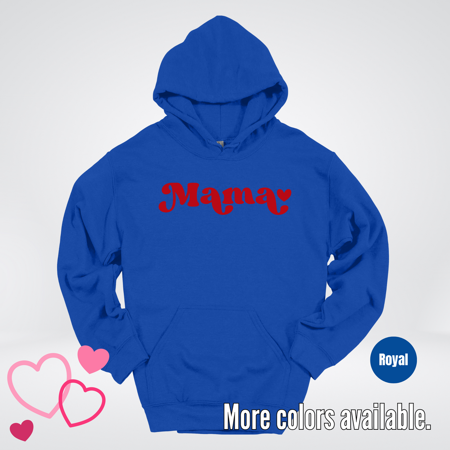 Mama Retro Valentine's Day Red Design Hoodie