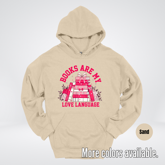 Books Are My Love Language Coquette Hoodie