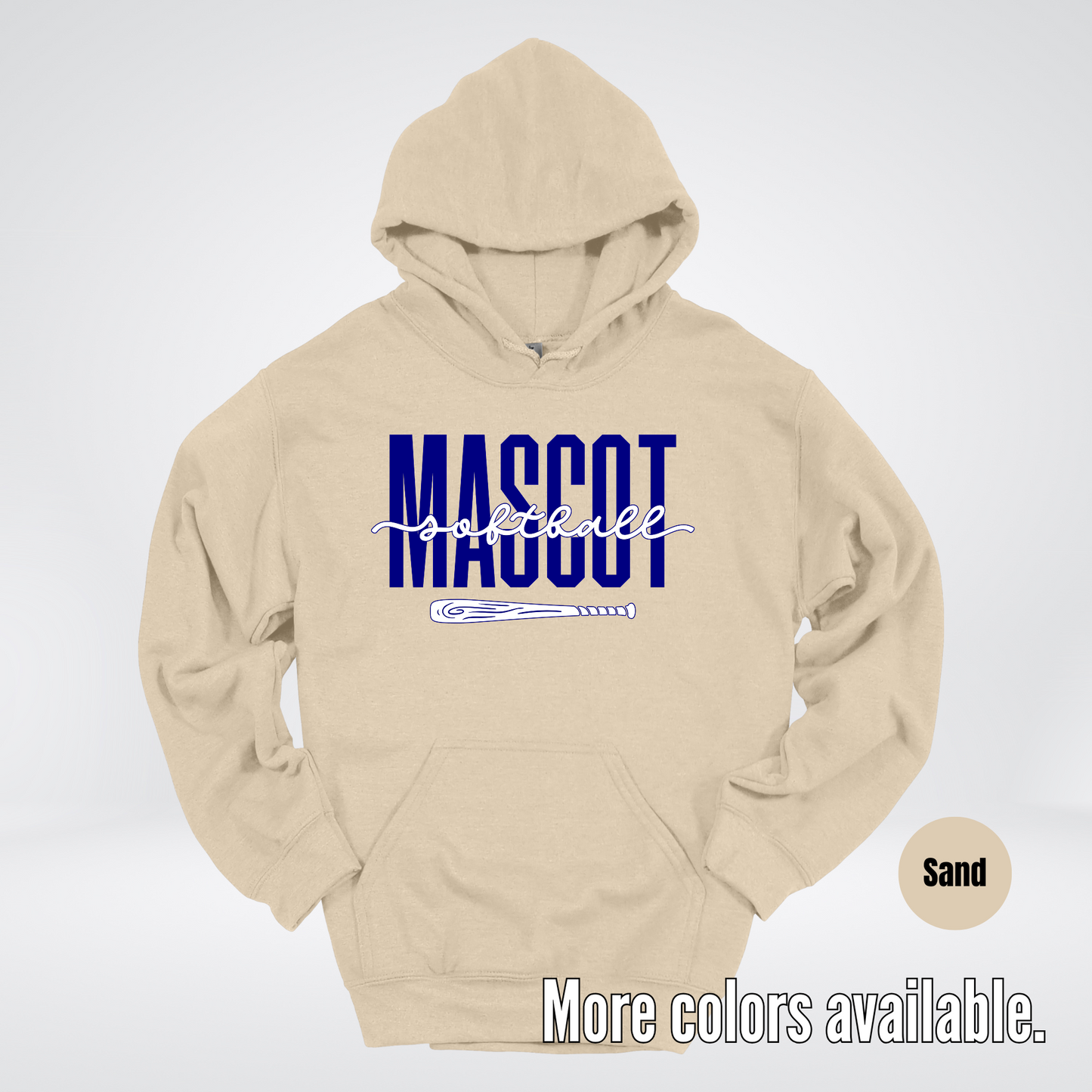 Custom Mascot – Navy - Softball Design 27 Hoodie