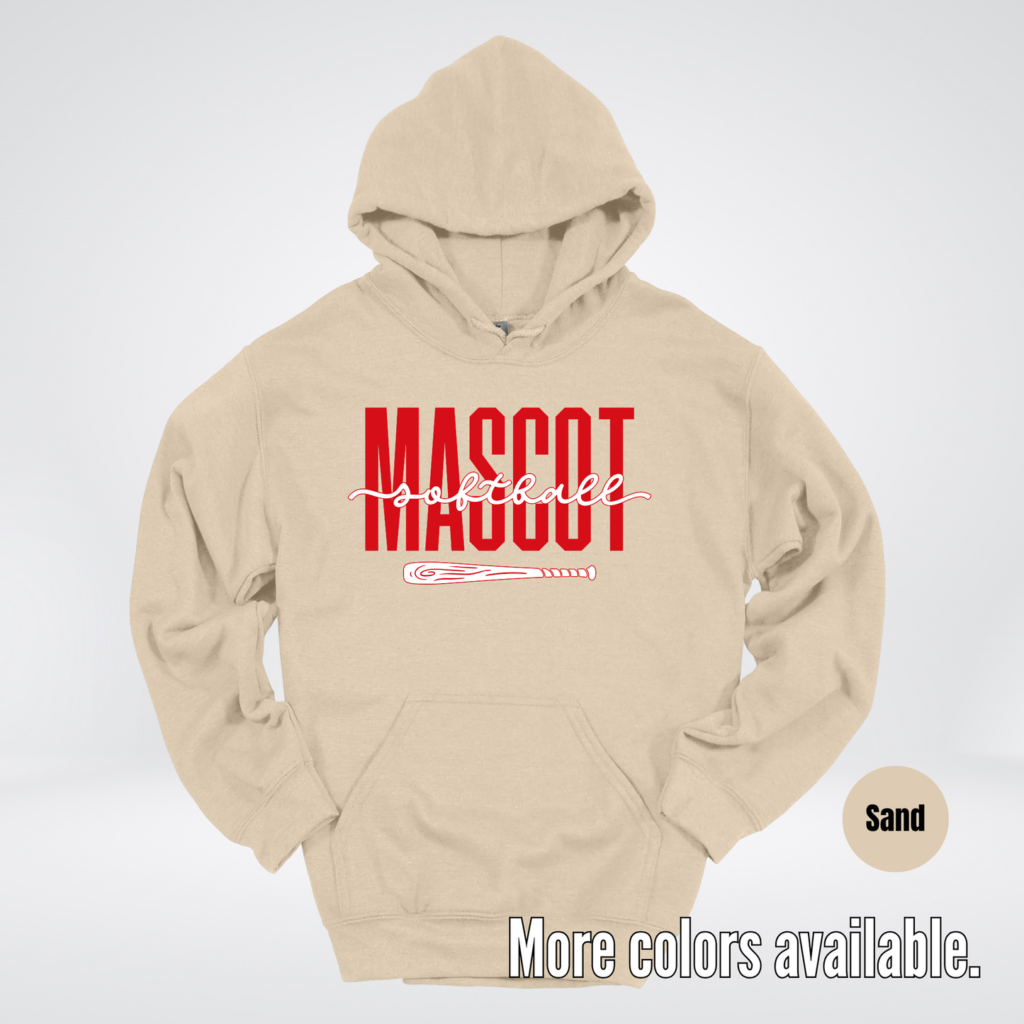 Custom Mascot – Red - Softball Design 28 Hoodie