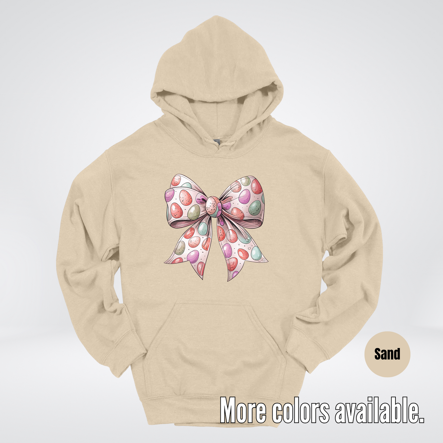 Easter Eggs Coquette Bow Hoodie