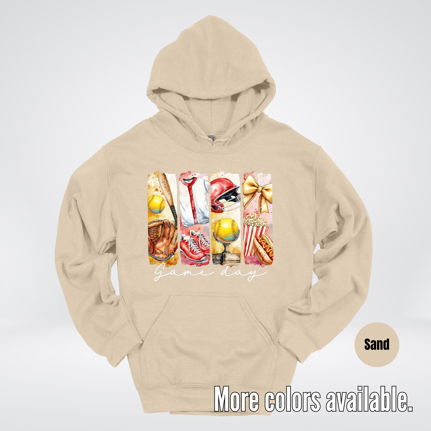 Game Day Coquette Brushstroke Softball Hoodie