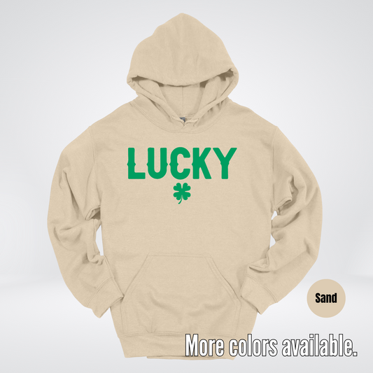 Lucky & Four Leaf Clover - Green Design - Saint Patrick's Day Hoodie