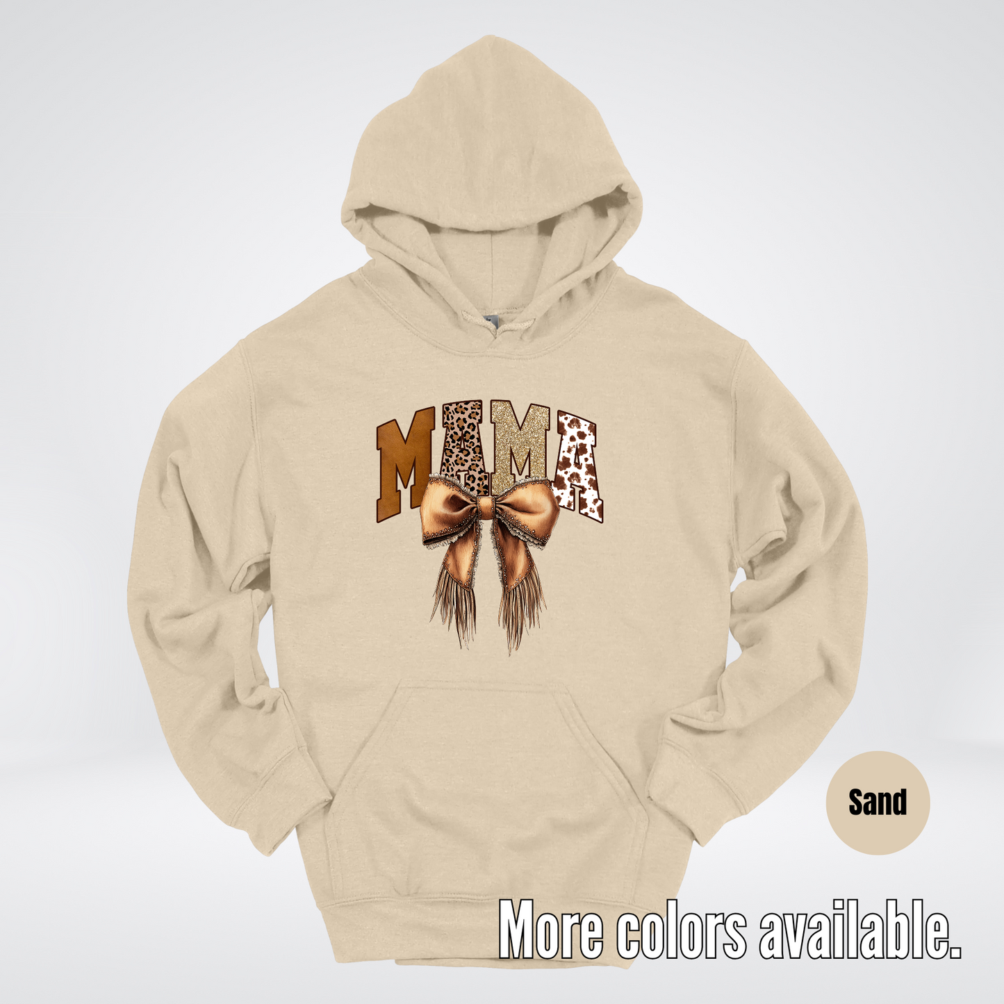 MAMA Western Coquette Leather Bow And Tassels Hoodie