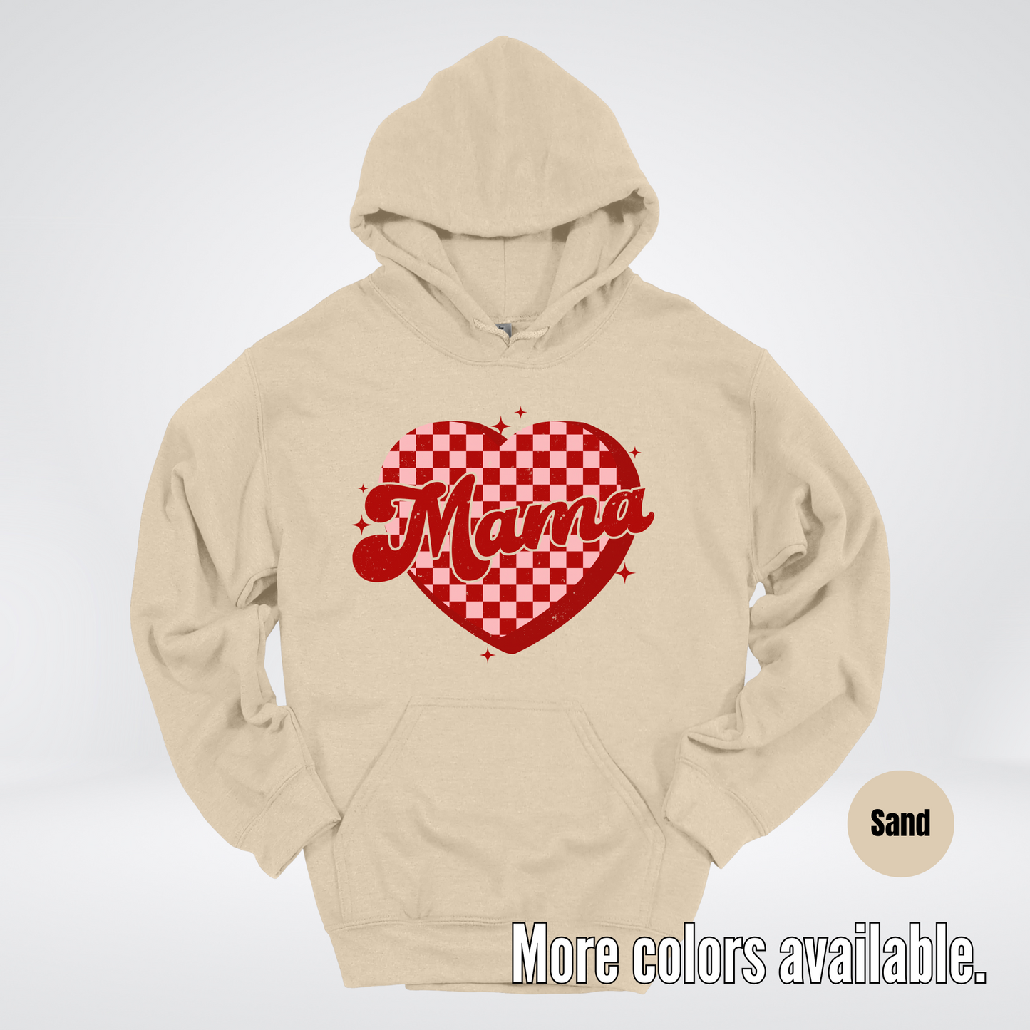 Mama Checkered Heart Hoodie