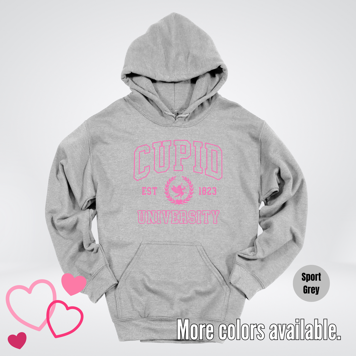 Cupid University Est 1823 Bright Pink Design Hoodie