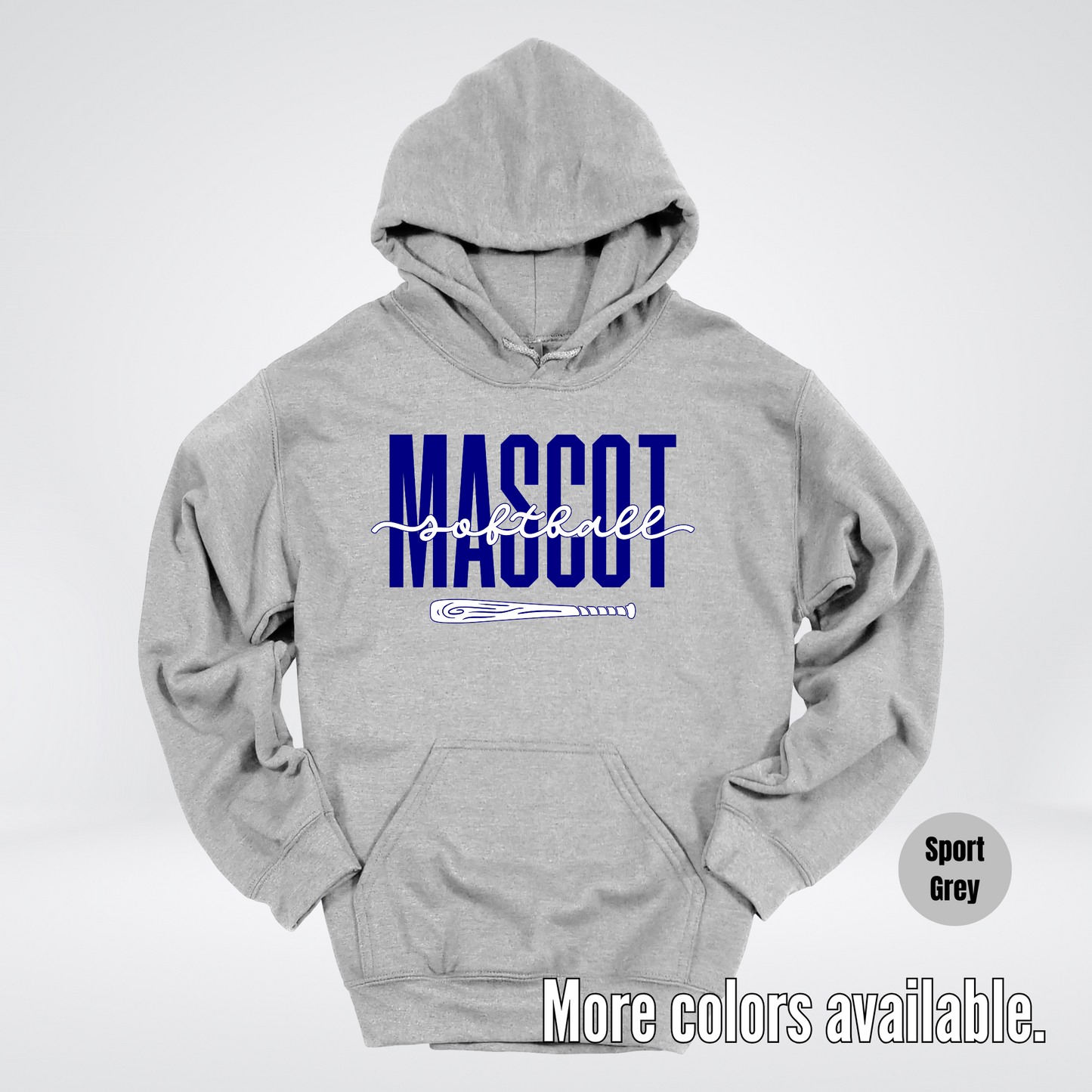 Custom Mascot – Navy - Softball Design 27 Hoodie