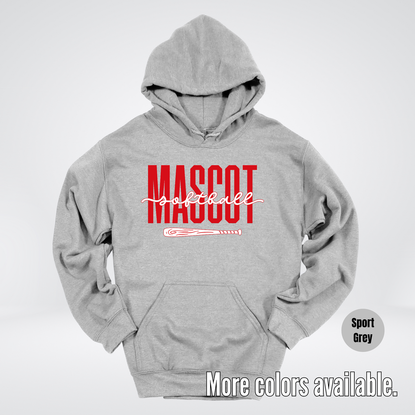 Custom Mascot – Red - Softball Design 28 Hoodie