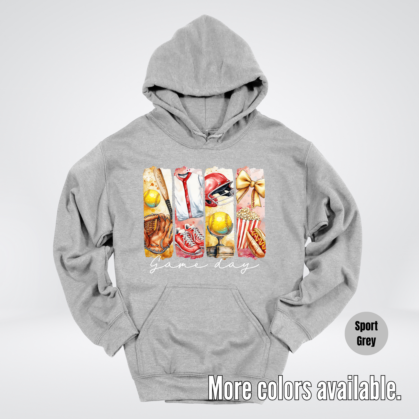 Game Day Coquette Brushstroke Softball Hoodie