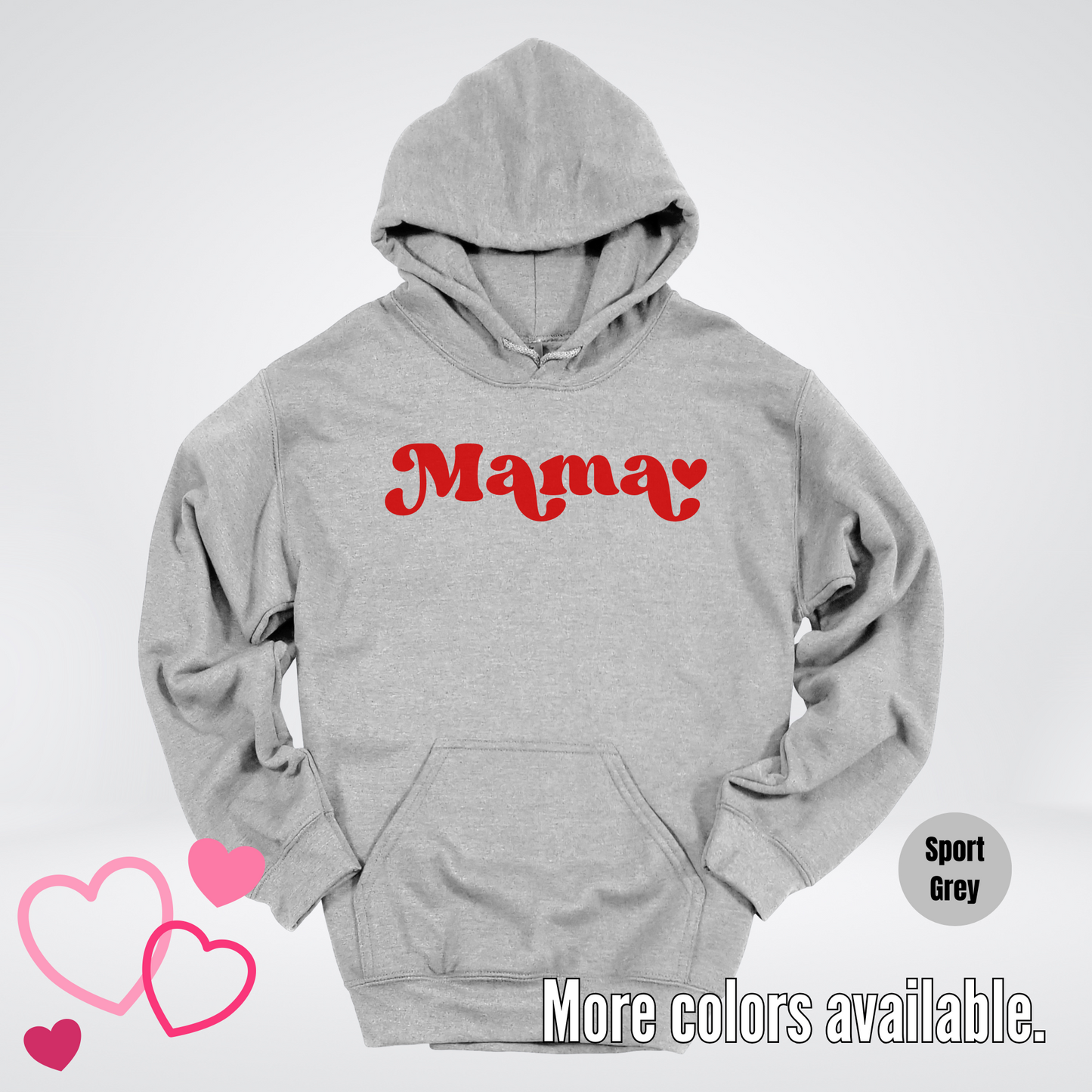 Mama Retro Valentine's Day Red Design Hoodie