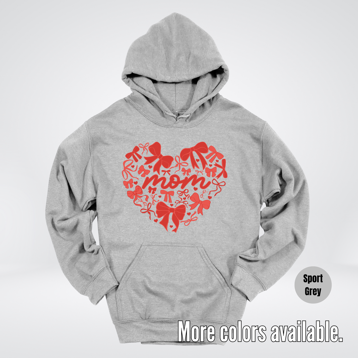 Mom Red Bow Coquette Hoodie